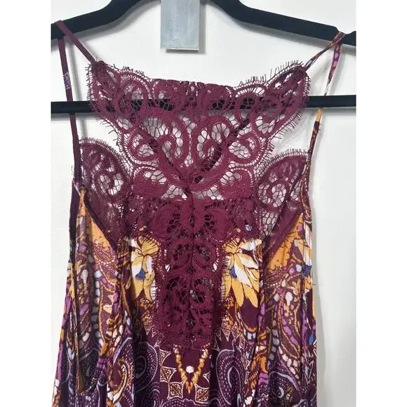 NEW INTIMATELY FREE PEOPLE M "Who’s Sorry Now" Floral Lace Mini Slip Dress B14 - Picture 7 of 9